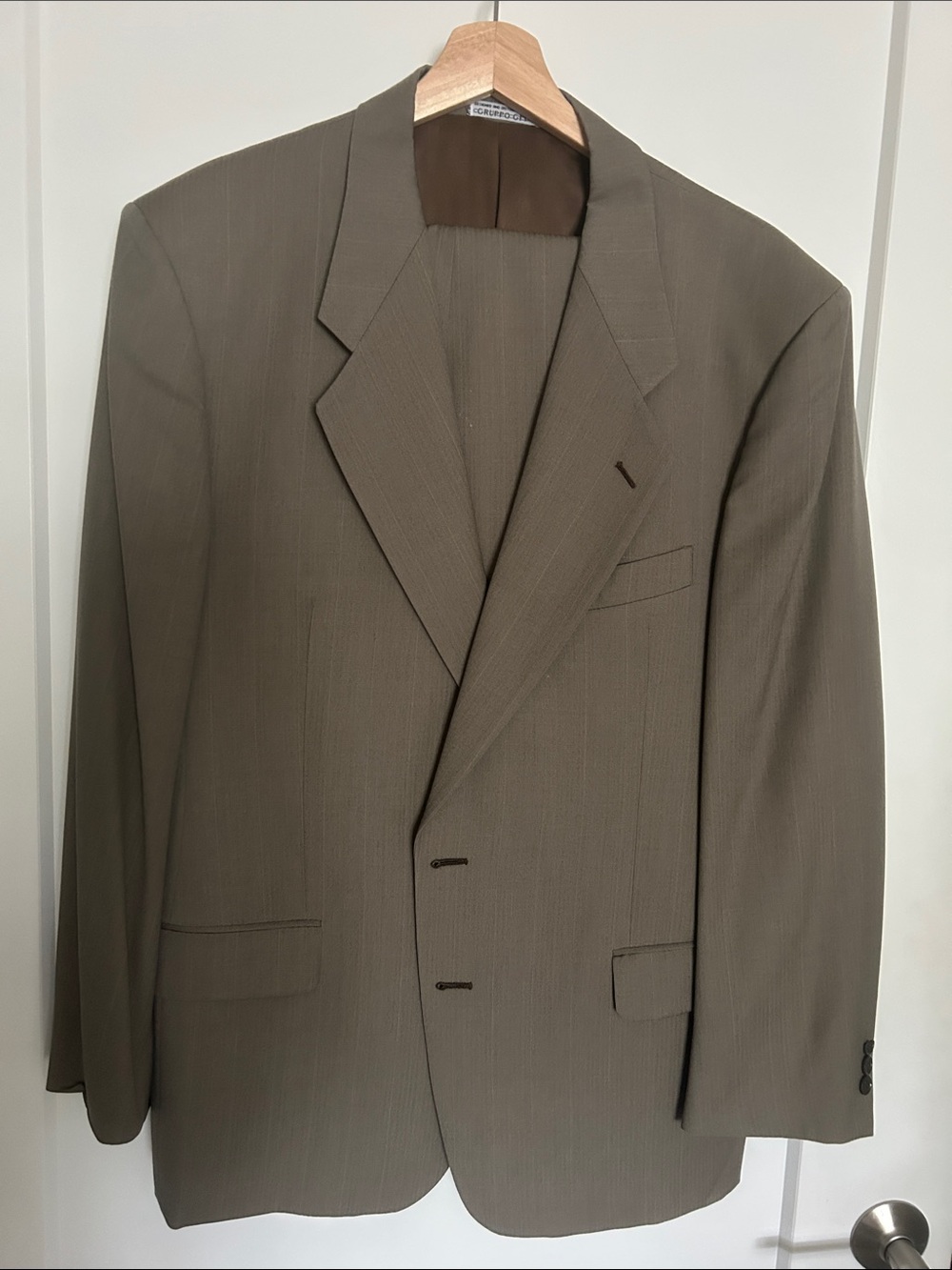 Macy's Men's Olive Brown Single-Breasted Suit Jacket